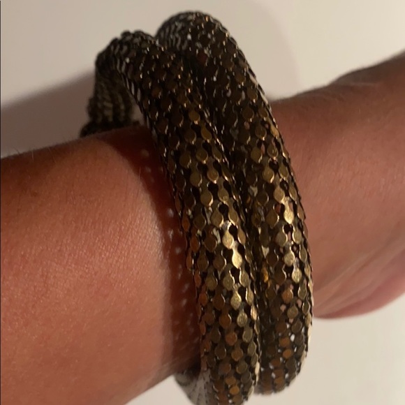 Bracelet Metal snake leather cuff lot of two - Picture 9 of 11